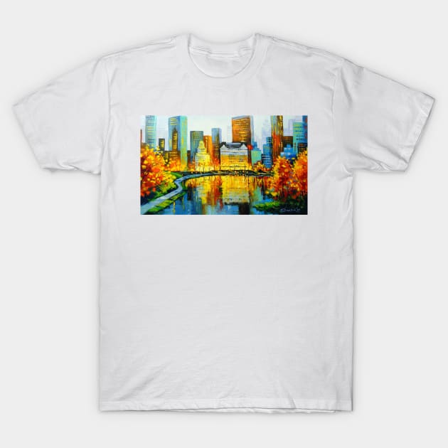 Plaza Central Park Hotel in New York T-Shirt by OLHADARCHUKART